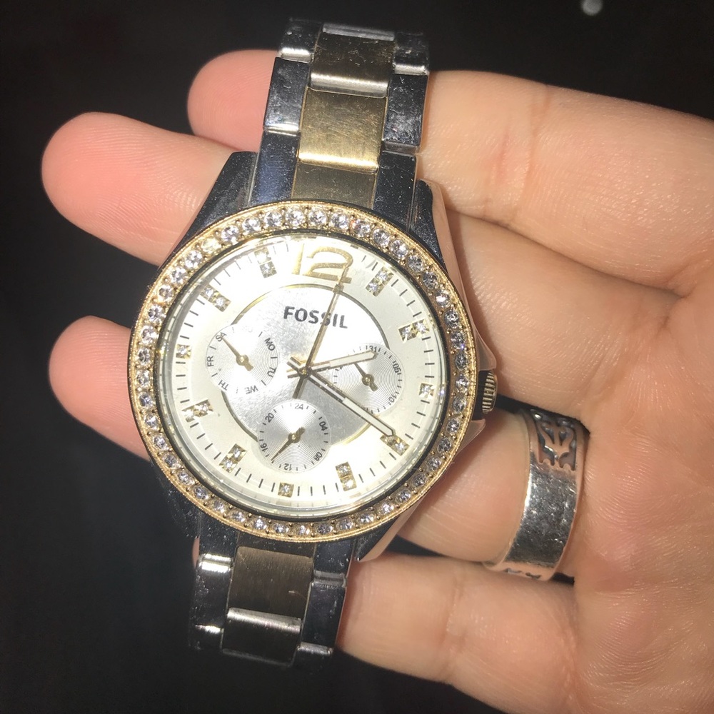 gold & silver fossil watch!